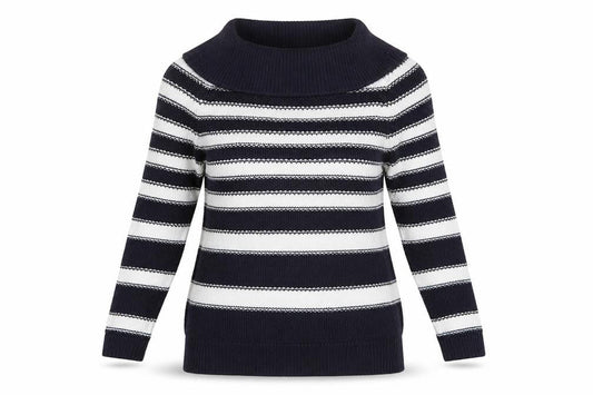 Marks & Spencer Womens Blue Striped  Pullover Jumper Size 8