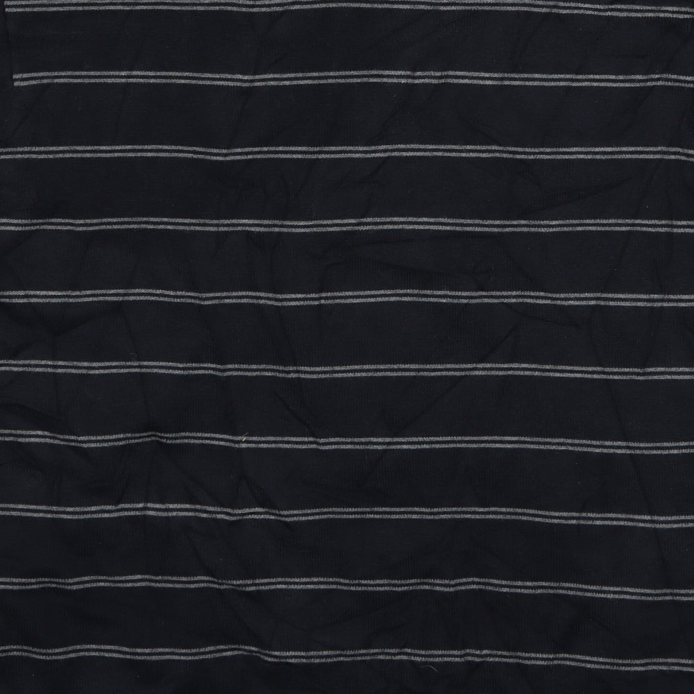 M&S Mens Blue Striped   Polo Size M