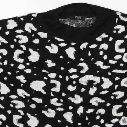 F&F Womens Black Geometric  Pullover Jumper Size 14