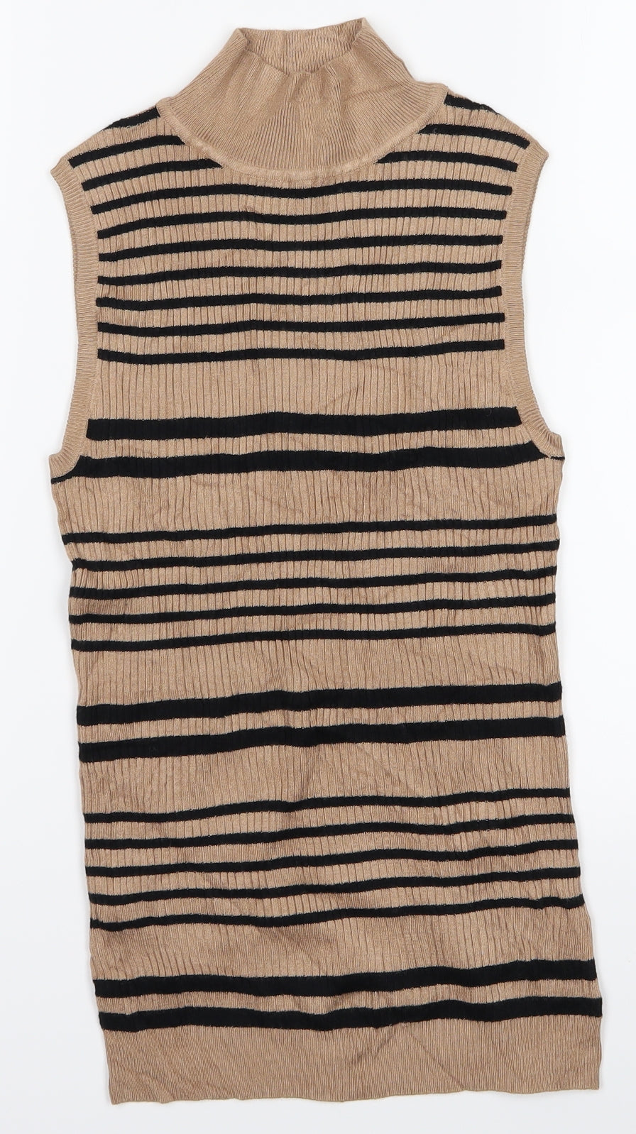Select Womens Brown Striped  Vest Jumper Size 12