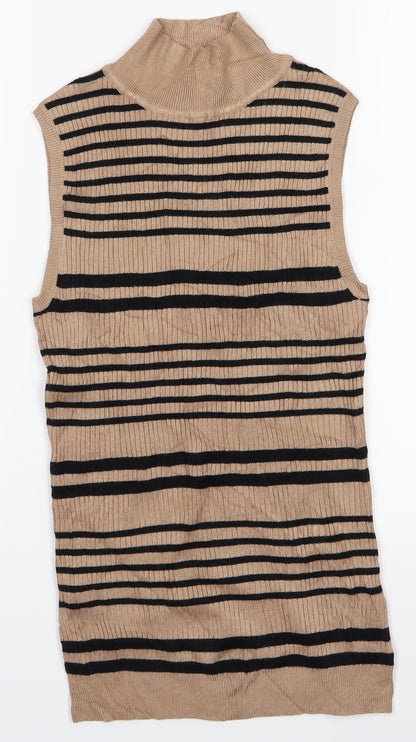 Select Womens Brown Striped  Vest Jumper Size 12