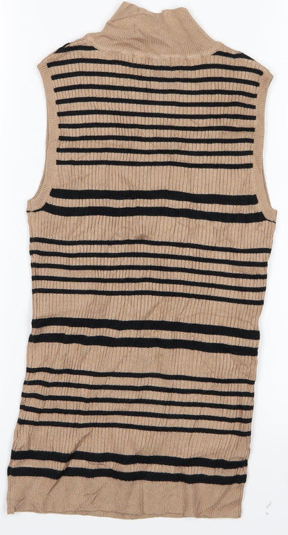 Select Womens Brown Striped  Vest Jumper Size 12