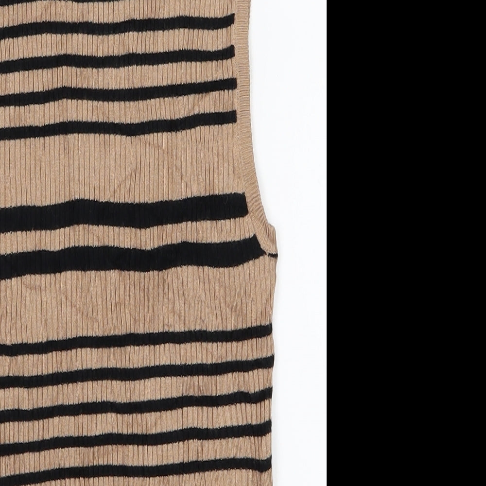 Select Womens Brown Striped  Vest Jumper Size 12