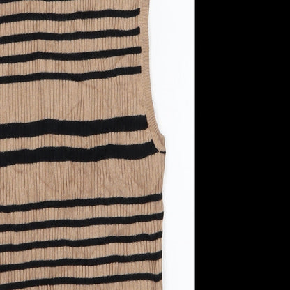 Select Womens Brown Striped  Vest Jumper Size 12