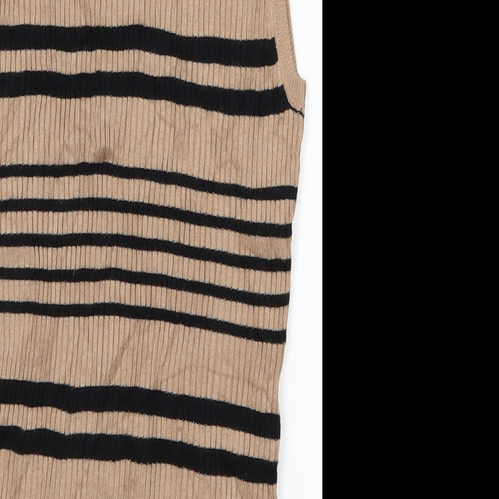 Select Womens Brown Striped  Vest Jumper Size 12