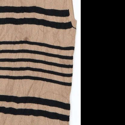Select Womens Brown Striped  Vest Jumper Size 12