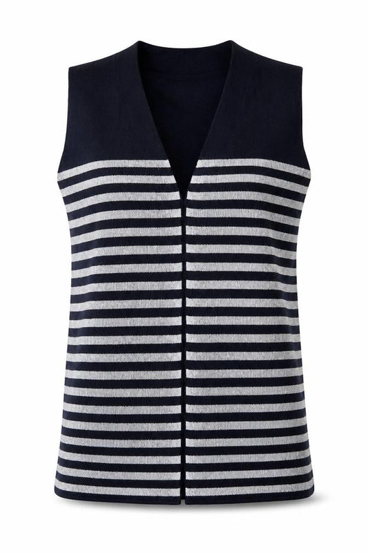 Marks & Spencer Womens Blue Striped  Vest Jumper Size S