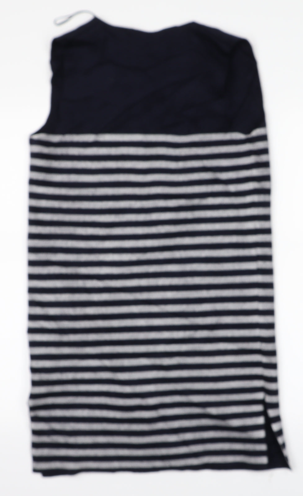 M&S Womens Blue Striped  Vest Jumper Size S