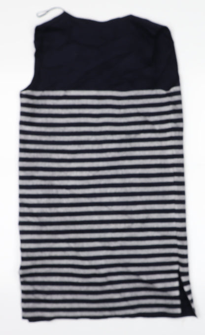 M&S Womens Blue Striped  Vest Jumper Size S