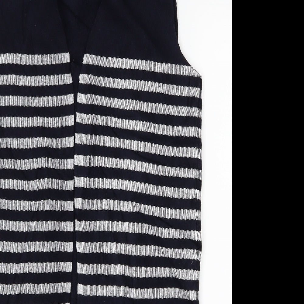 M&S Womens Blue Striped  Vest Jumper Size S