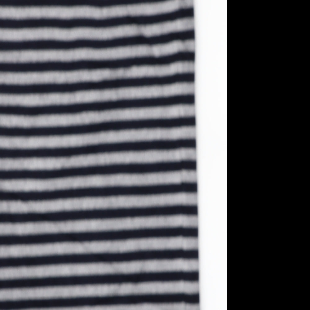 M&S Womens Blue Striped  Vest Jumper Size S