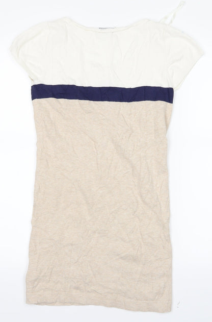 Matalan Womens Beige Striped  Shirt Dress  Size 8