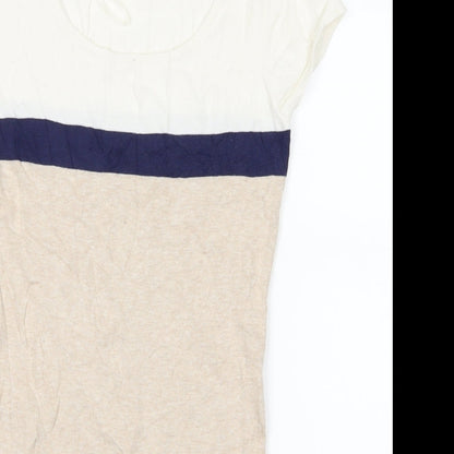 Matalan Womens Beige Striped  Shirt Dress  Size 8