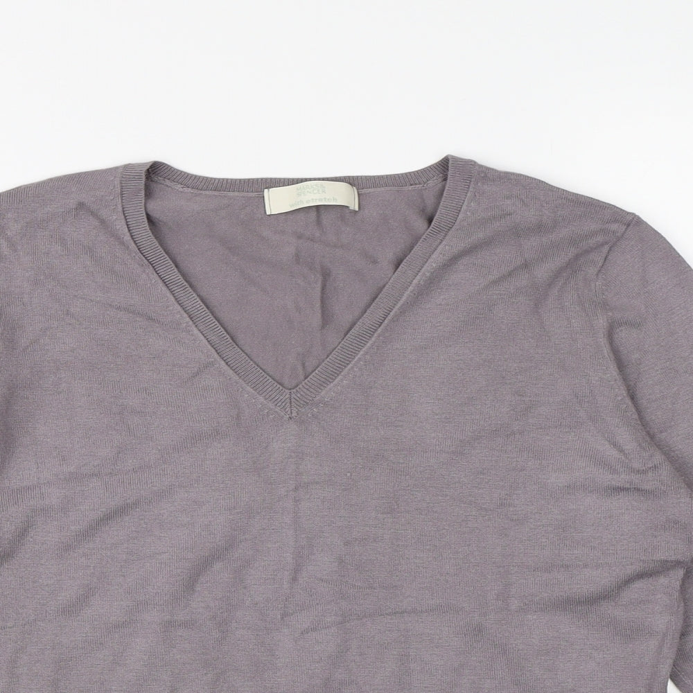 Marks & Spencer Womens Purple  Knit Pullover Jumper Size 14
