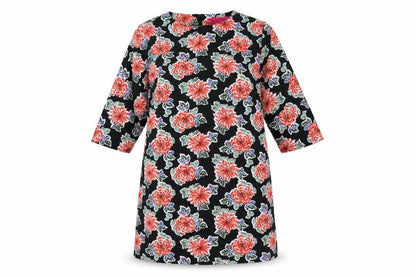 Boohoo Womens Black Floral Chiffon A-Line  Size 10