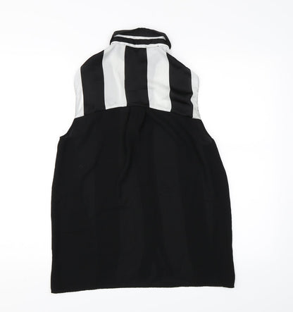 Womens UK Size S Zanzara Black Basic Blouse