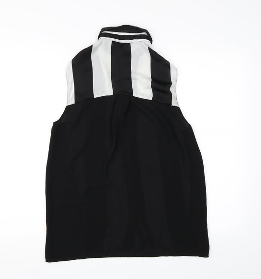 Womens UK Size S Zanzara Black Basic Blouse