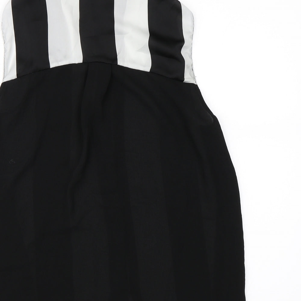 Womens UK Size S Zanzara Black Basic Blouse