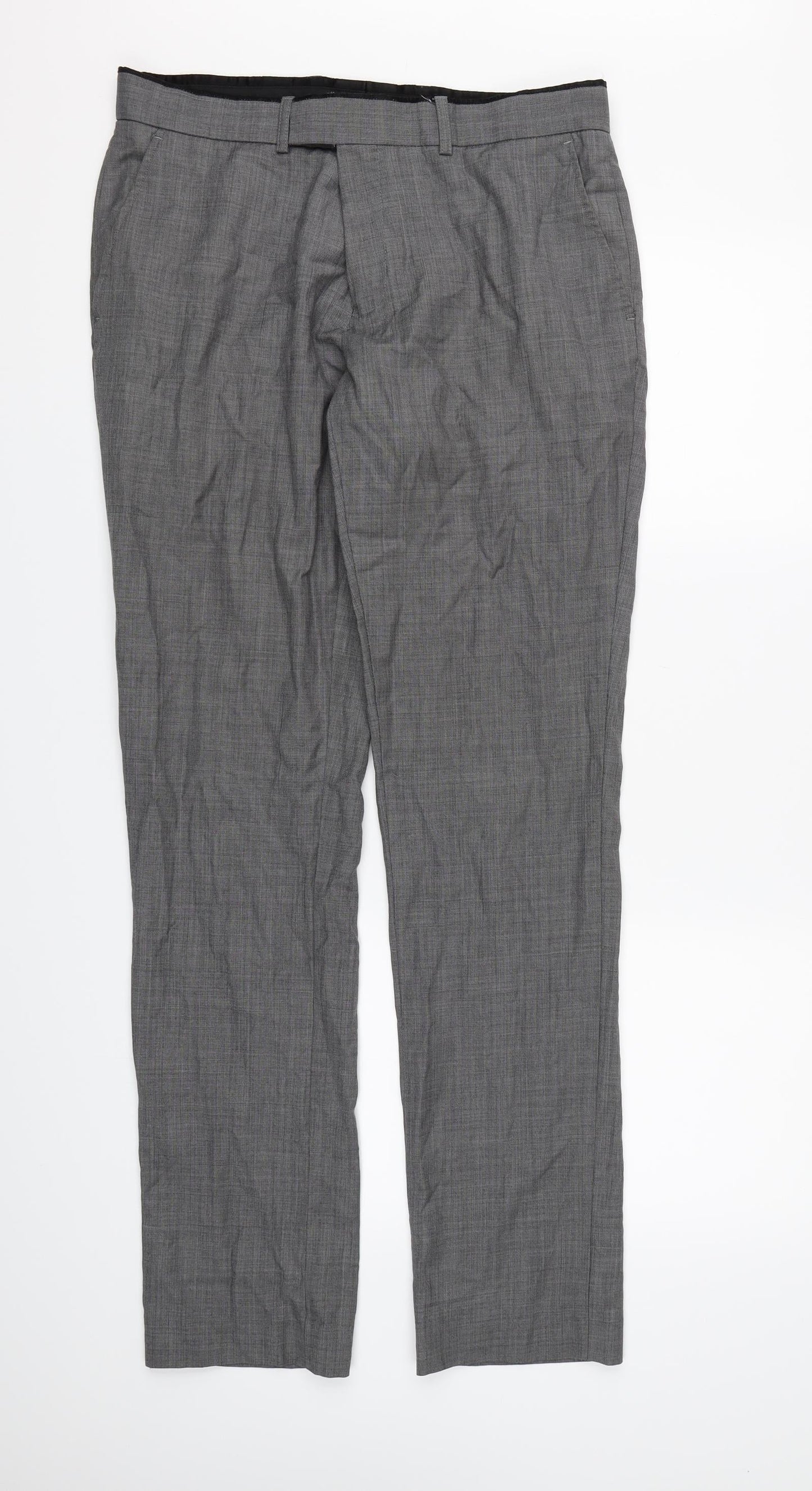 Mens UK Size  Topman Regular Fit Dress Pants Grey Trousers