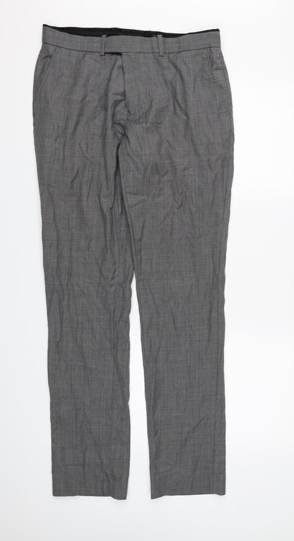 Mens UK Size  Topman Regular Fit Dress Pants Grey Trousers