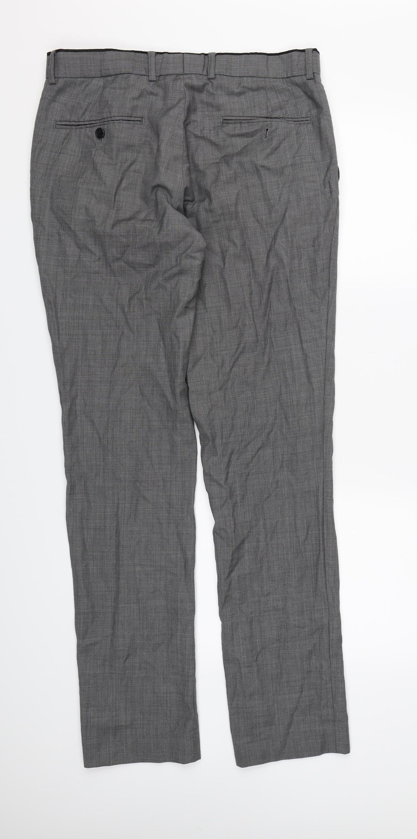 Mens UK Size  Topman Regular Fit Dress Pants Grey Trousers