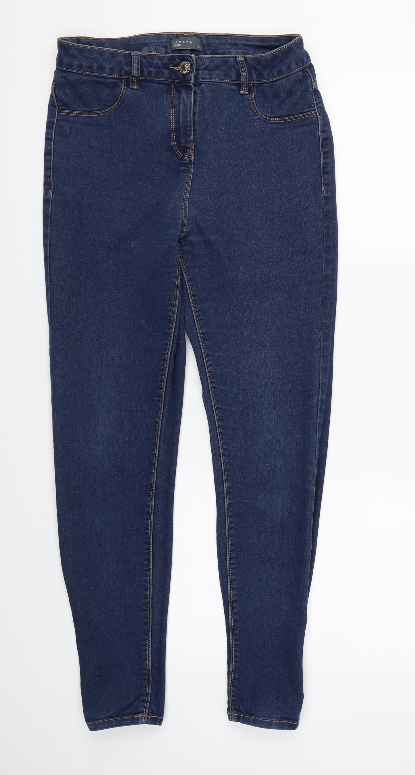 Womens UK Size 10 Papaya Regular Fit Jegging Blue Jeans