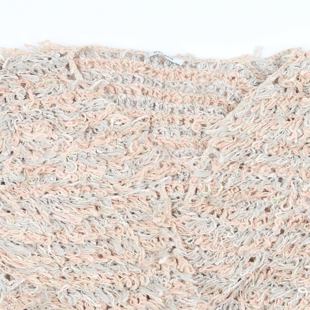 Glamorous Womens Pink  Knit Jacket  Size M