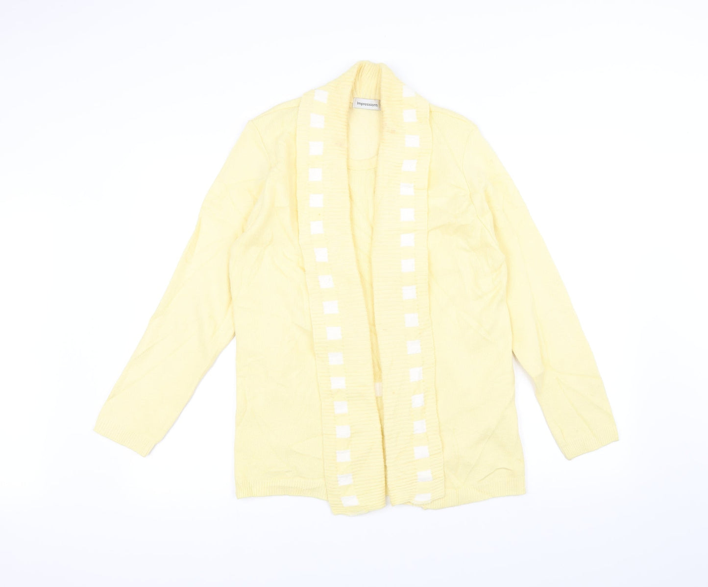 Impressions Womens Yellow  Knit Cardigan Jumper Size M