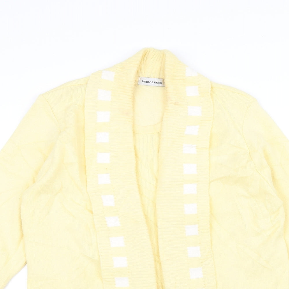 Impressions Womens Yellow  Knit Cardigan Jumper Size M