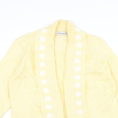 Impressions Womens Yellow  Knit Cardigan Jumper Size M