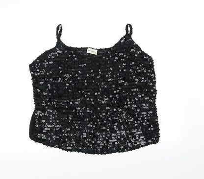 Womens UK Size 16 essence Black Basic Blouse