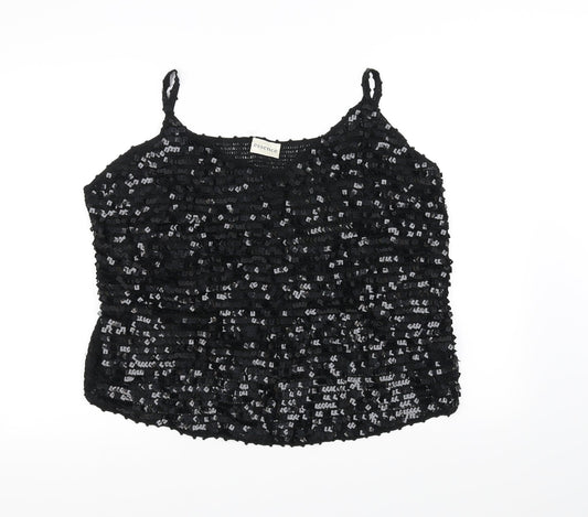Womens UK Size 16 essence Black Basic Blouse