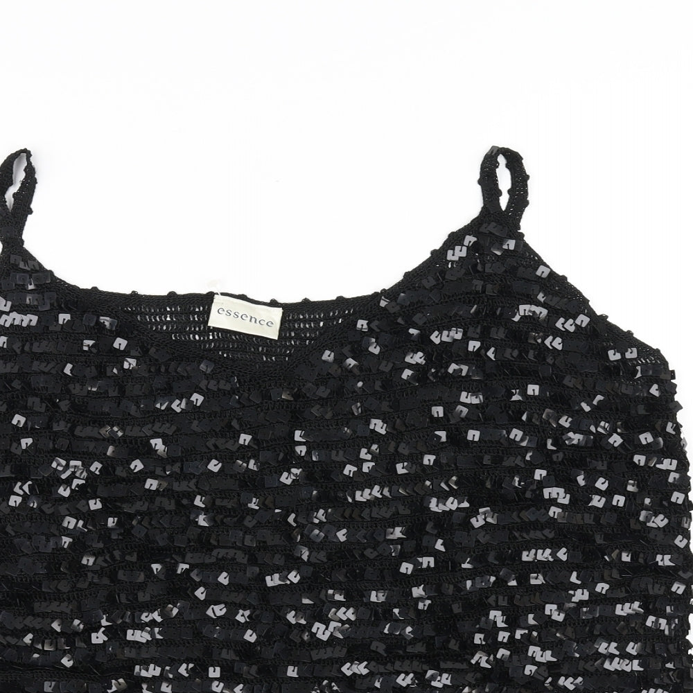 Womens UK Size 16 essence Black Basic Blouse