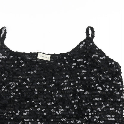 Womens UK Size 16 essence Black Basic Blouse