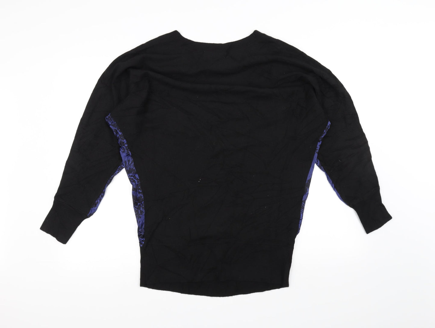 Womens UK Size 8 Seraphine Black Basic T-Shirt