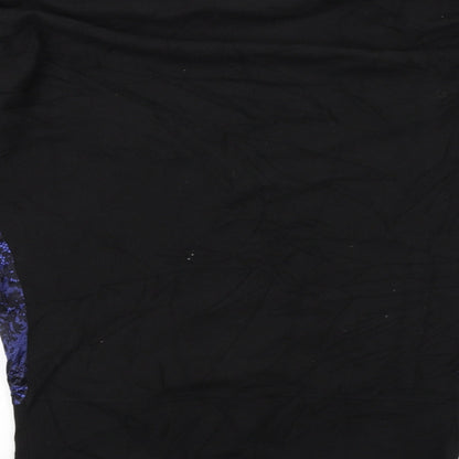 Womens UK Size 8 Seraphine Black Basic T-Shirt