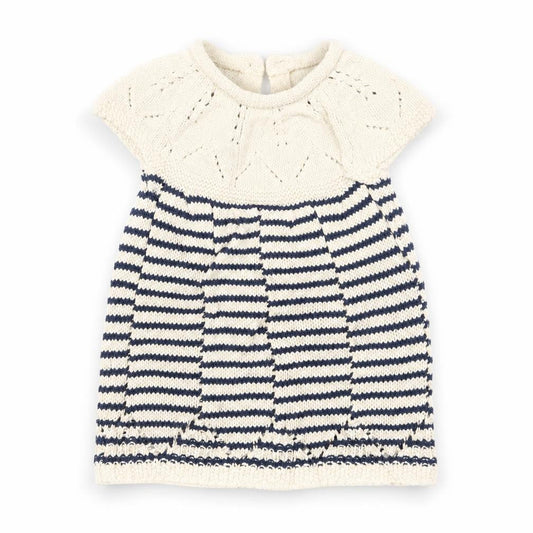 NEXT Girls White Striped Knit A-Line  Size 9-12 Months