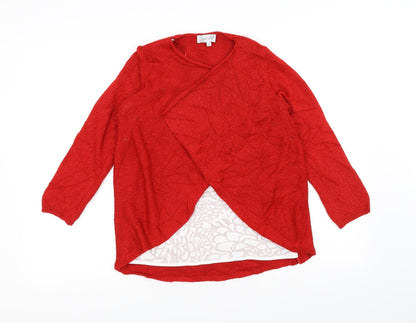 Per Una Womens Red  Knit Pullover Jumper Size 8