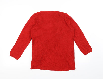Per Una Womens Red  Knit Pullover Jumper Size 8