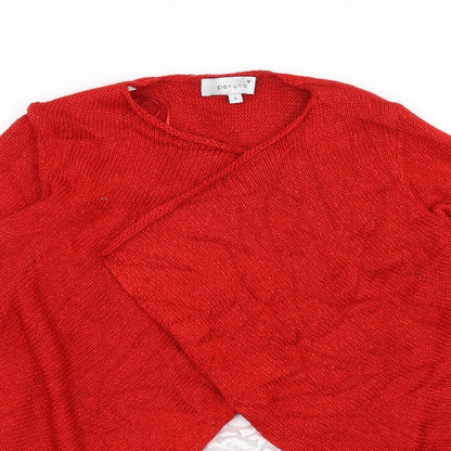 Per Una Womens Red  Knit Pullover Jumper Size 8