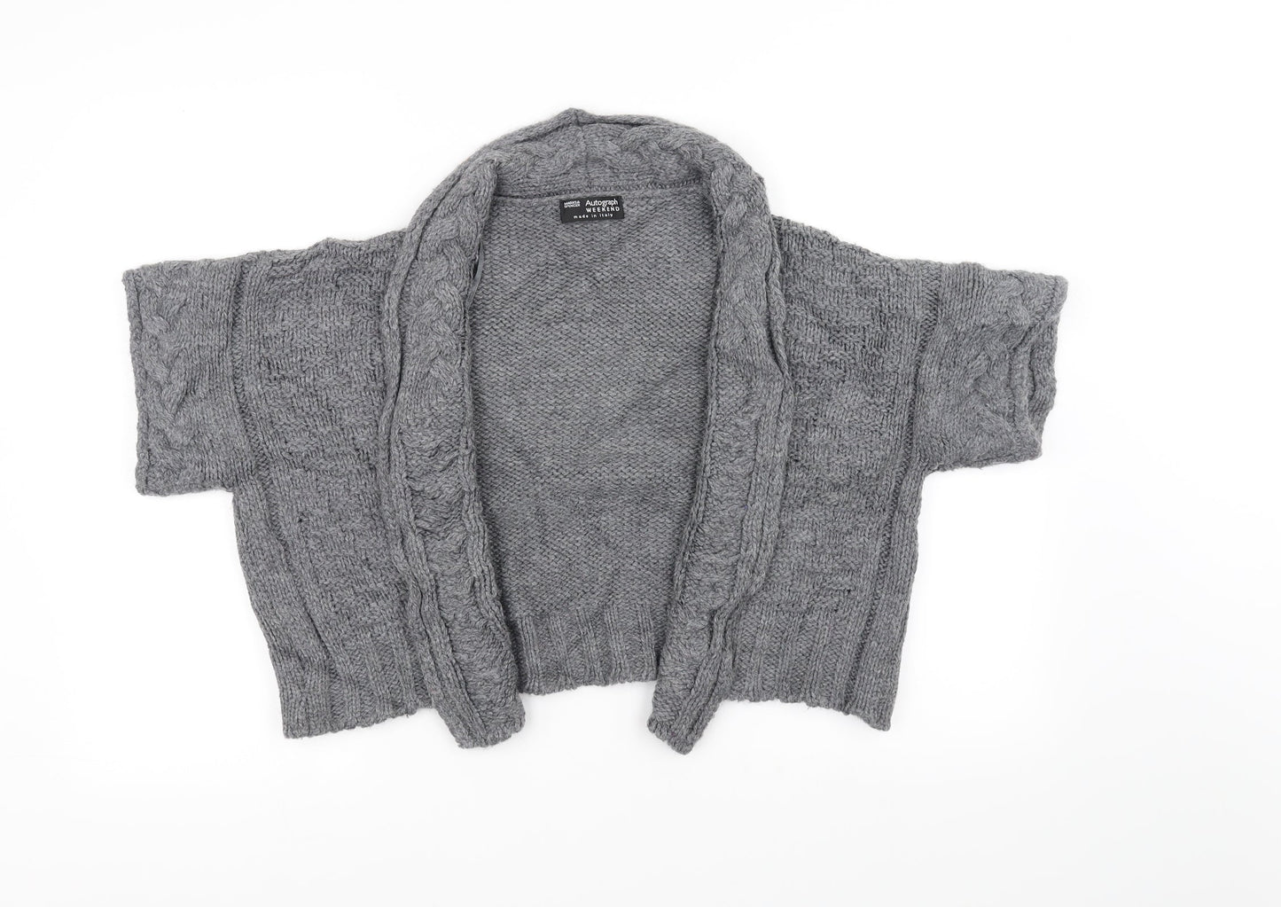 Marks and Spencer Womens Grey  Knit Cardigan Jumper Size 12