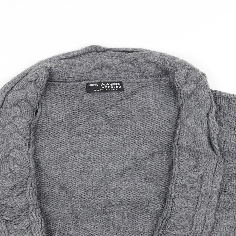 Marks and Spencer Womens Grey  Knit Cardigan Jumper Size 12