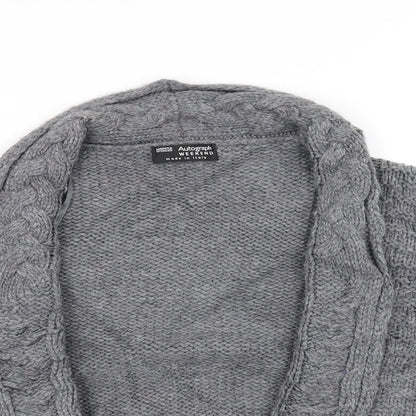 Marks and Spencer Womens Grey  Knit Cardigan Jumper Size 12