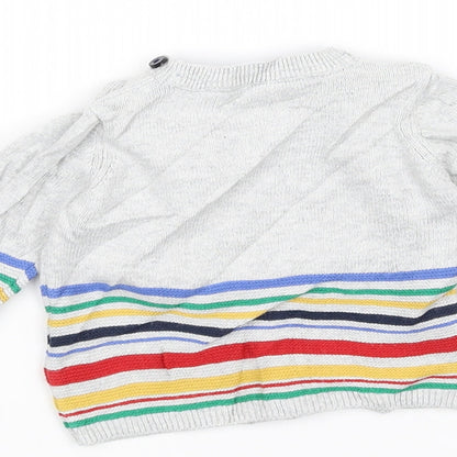 TU Baby Grey Striped Knit Pullover Jumper Size 0-3 Months  - Dog