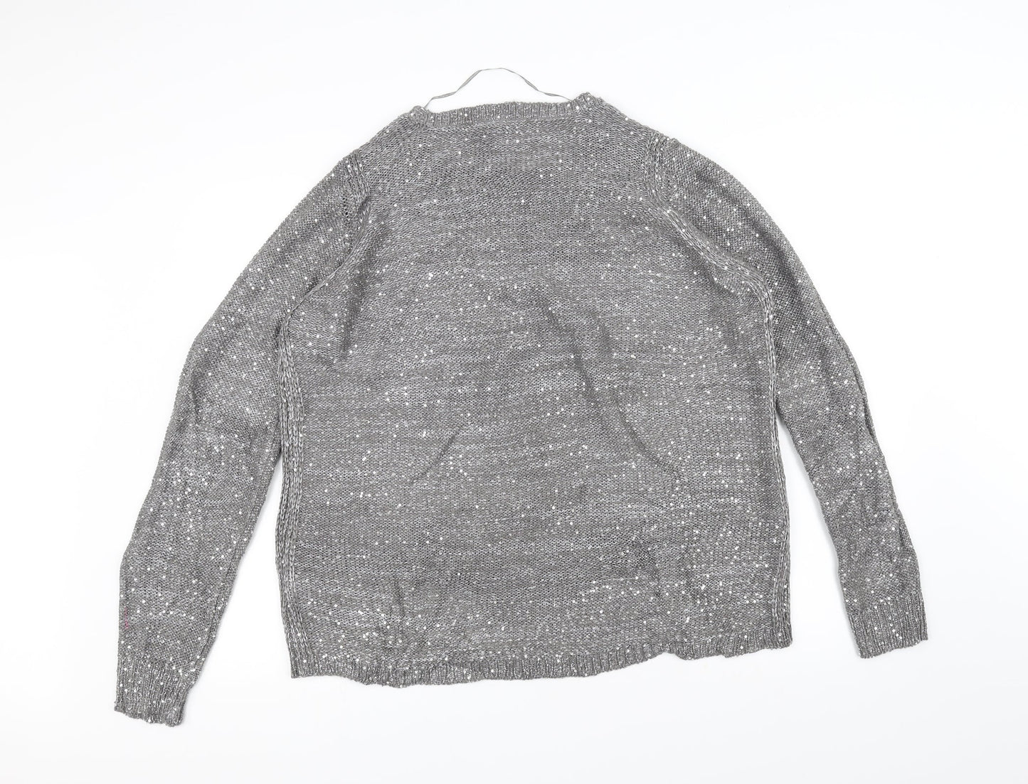 JUNAROSE Womens Grey  Knit Pullover Jumper Size L