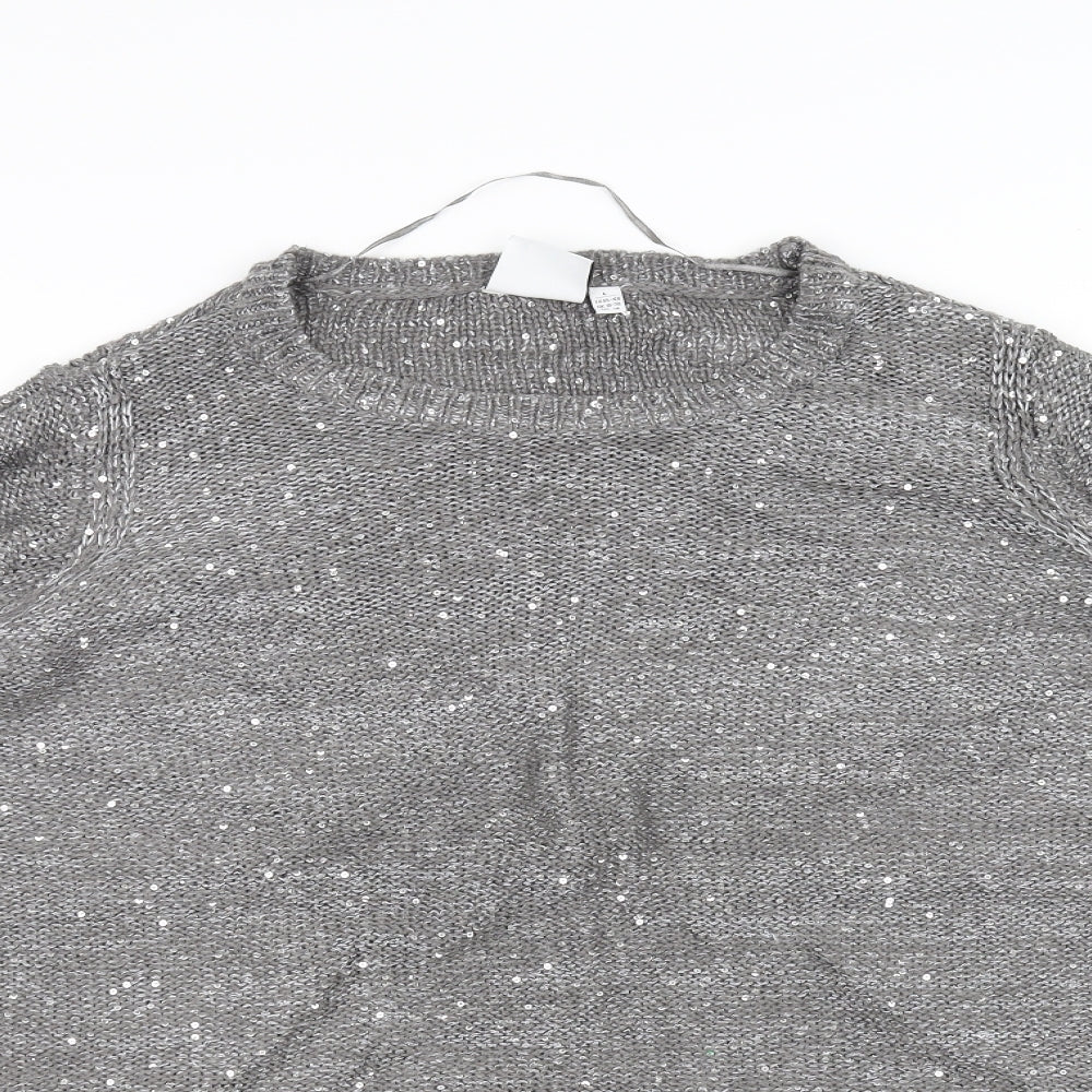 JUNAROSE Womens Grey  Knit Pullover Jumper Size L