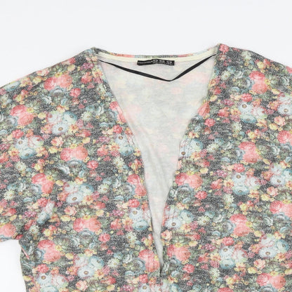 Atmosphere Womens Pink Floral  Cardigan Jumper Size 10  - Open
