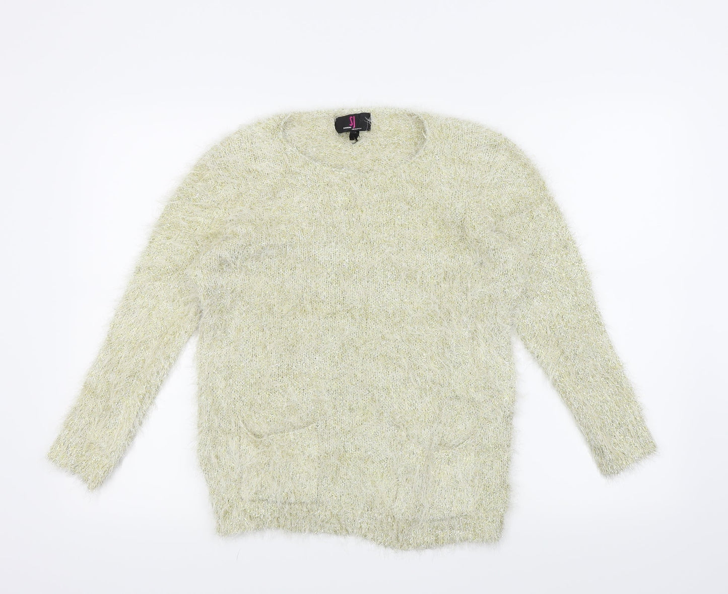 Simon Jefferey Womens Gold   Pullover Jumper Size M  - Front Pockets
