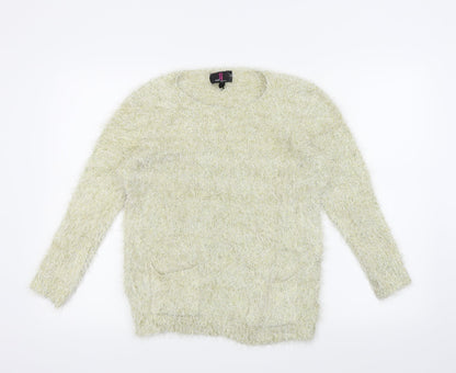 Simon Jefferey Womens Gold   Pullover Jumper Size M  - Front Pockets