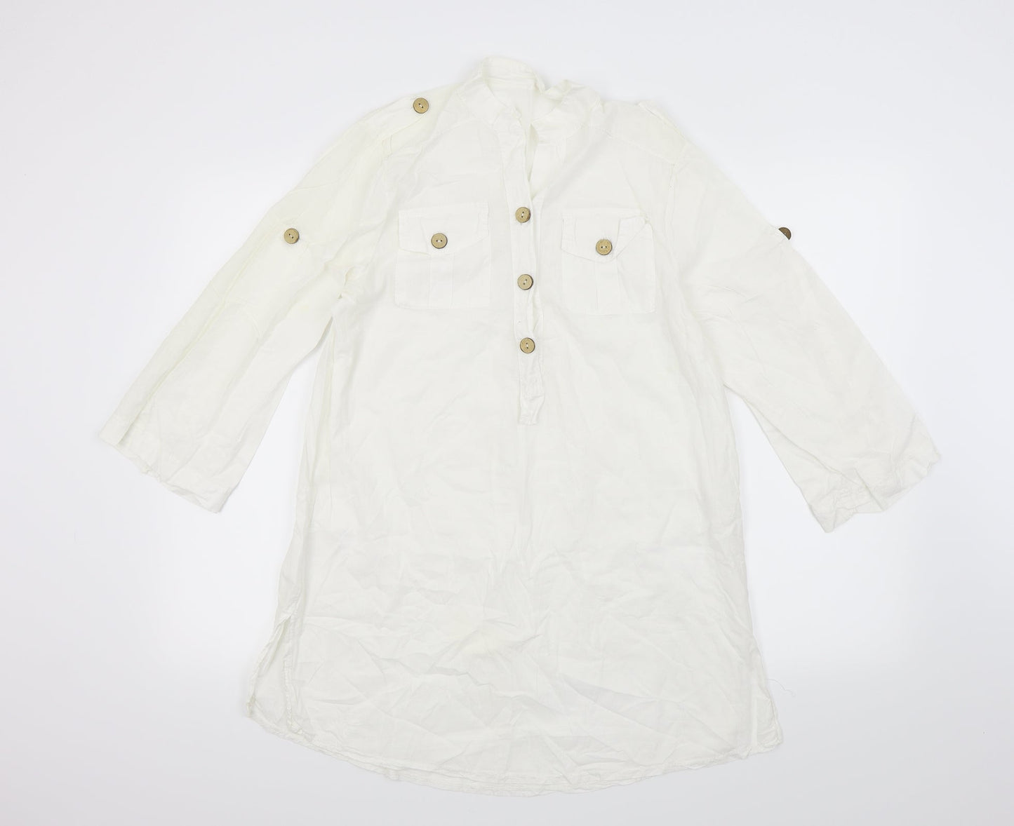 Womens UK Size S Preworn White Basic Blouse